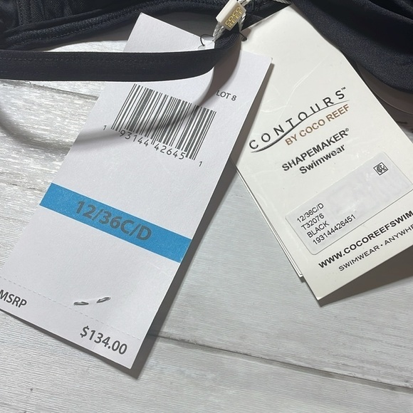 Coco Reef Women's Contours Sterling Bra One Piece Swimsuit Black Size 10/34C/D - Picture 7 of 7